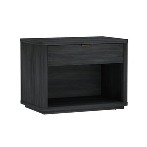 English Elm Evelyn 32" Charcoal Gray Nightstand With Modern Design, 1-Drawer & Open Shelf For Easy Storage B365P398529