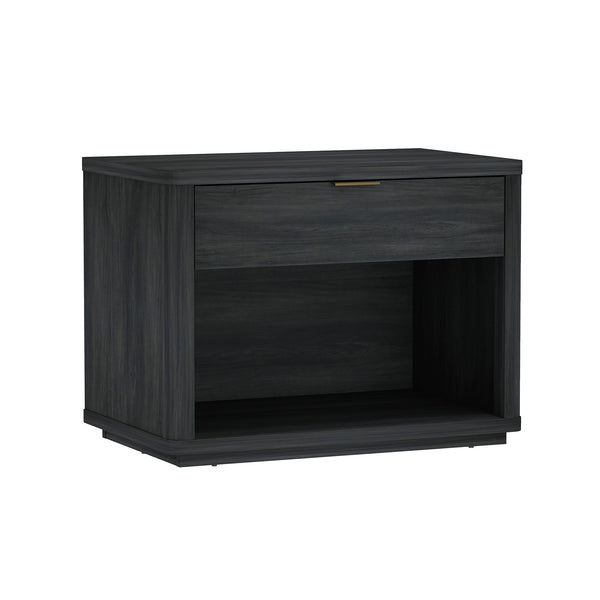 English Elm Evelyn 32" Charcoal Gray Nightstand With Modern Design, 1-Drawer & Open Shelf For Easy Storage B365P398529