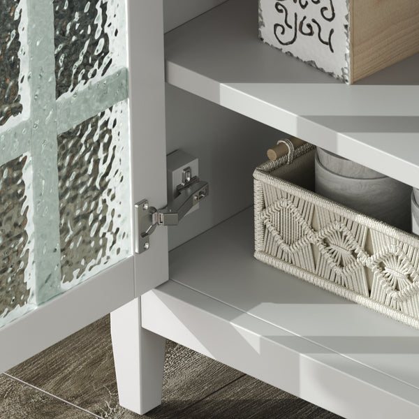 English Elm Christopher Knight Home® - 30" Bathroom Vanity with Ceramic Sink, Solid Wood Legs, Adjustable Shelf, Tip-Out Tray, Soft-Close Hinges, Silver Knobs, Moisture-Resistant Finish White N817P286250W