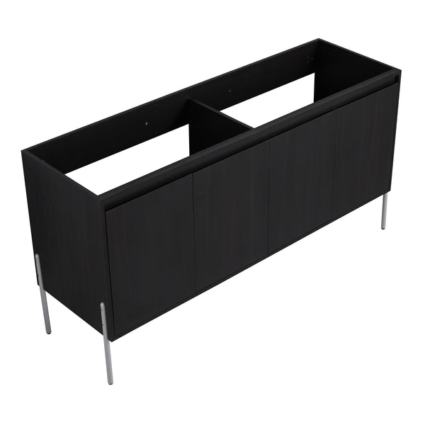 English Elm 60" Modern Freestanding Bathroom Vanity Cabinet with Soft-Close Doors, Ample Storage, KD Package Excluding Sink W1972P243180