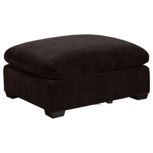 English Elm Zachary Plush Rectangular Upholstered Ottoman with Tapered Legs – Versatile Seat or Footrest, Neutral Finish Black B062P353282
