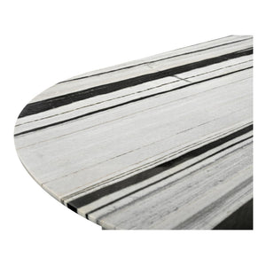 English Elm Celia Oval Panda Marble Dining Table Seats Six with Bold Black and White Veining B2769S00013