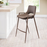 Desi Counter Stool - Set of 2 Brown & Walnut 109732 Zuo Modern