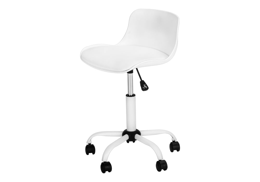 English Elm Office Chair, Adjustable Ergonomic Design, Stylish White Leather Look For Kids' Desk & Gaming B2710P219781