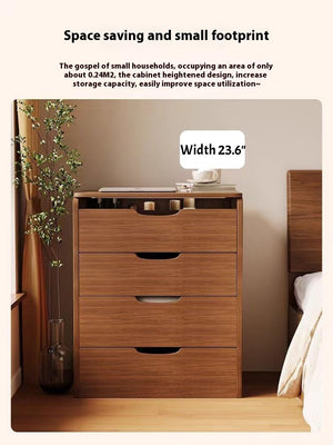 English Elm (60cm)(Walnut) 3-in-1 Lighted Flip-Top Vanity Desk with Glass Top, 3 Drawers & Stool — Compact Chic Storage for Bedroom W2641P224785