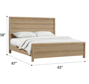 English Elm Wallace & Bay - Tan Queen Panel Bed in Sand Dune Finish — Solid Wood Contemporary Design, Easy-Care Elegance for Home B2709S00006