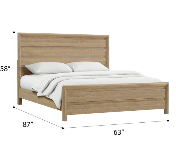 English Elm Wallace & Bay - Tan Queen Panel Bed in Sand Dune Finish — Solid Wood Contemporary Design, Easy-Care Elegance for Home B2709S00006