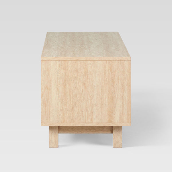 Arundo 58" Mid-Century Modern TV Stand with Reeded Doors - Stylish Coastal Oak Entertainment Center