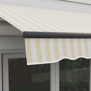 English Elm Outsunny 8' X 6.5' Retractable Patio Awning - Durable Sunshade With Manual Crank & Uv-Resistant Fabric W2225P200514-GIGA
