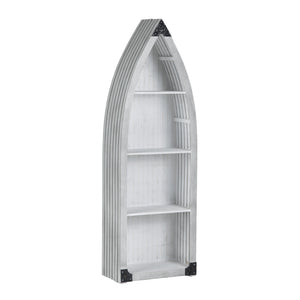 Crestview Collection Coastal Bookcases: Stylish Distressed Etagere With Rustic Charm For Your Living Room Display Needs White Solid Wood Cvfzr6207