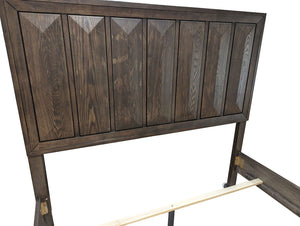 English Elm Beautiful Espresso Wood Panel Queen Bed Set with Two Nightstands for Transitional Bedroom B2741S00897