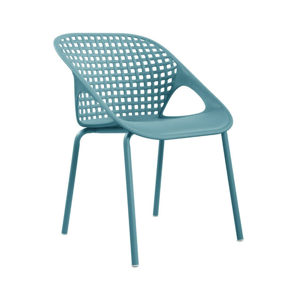 English Elm Eldred Outdoor Stackable Dining Chairs Set of 2 Uv Resistant Patio Seating Sky Blue N776P390454B