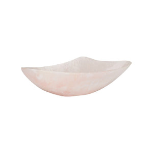 Chelsea House Bucolic Oval Bowl Pink/Cream Swirl — Resin Granite-Look Centerpiece & Catchall, 16" Stylish Accent 370008
