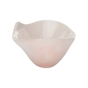 Chelsea House Bucolic Oval Bowl Pink/Cream Swirl — Resin Granite-Look Centerpiece & Catchall, 16" Stylish Accent 370008