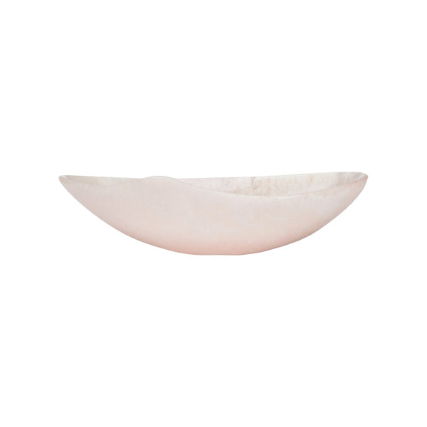 Chelsea House Bucolic Oval Bowl Pink/Cream Swirl — Resin Granite-Look Centerpiece & Catchall, 16" Stylish Accent 370008