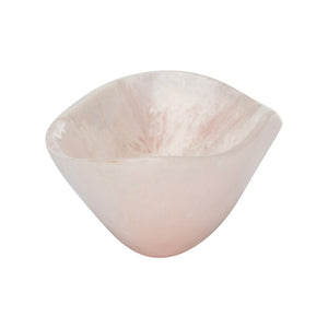 Chelsea House Bucolic Oval Bowl Pink/Cream Swirl — Resin Granite-Look Centerpiece & Catchall, 16" Stylish Accent 370008
