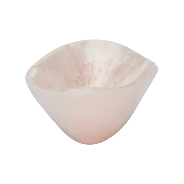 Chelsea House Bucolic Oval Bowl Pink/Cream Swirl — Resin Granite-Look Centerpiece & Catchall, 16" Stylish Accent 370008
