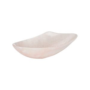 Chelsea House Bucolic Oval Bowl Pink/Cream Swirl — Resin Granite-Look Centerpiece & Catchall, 16" Stylish Accent 370008
