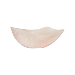 Chelsea House Bucolic Oval Bowl Pink Resin Centerpiece 21" X 9" Pastoral Pink-Cream Swirl Catchall Decor 370009