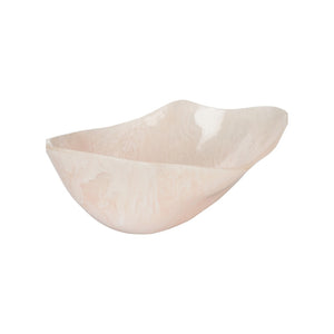 Chelsea House Bucolic Oval Bowl Pink Resin Centerpiece 21" X 9" Pastoral Pink-Cream Swirl Catchall Decor 370009