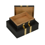 Watkins Jewelry Box - Set of 2 Black, Gold 370016 Chelsea House