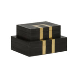 Watkins Jewelry Box - Set of 2 Black, Gold 370016 Chelsea House