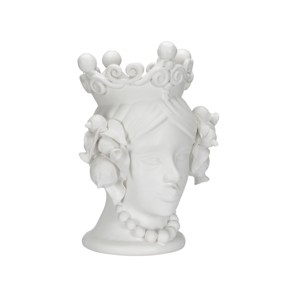 Chelsea House Elisabetta Matte White Ceramic Female Head Sculpture — Italian-Crafted, Timeless Mantel & Vignette Focalpiece 370019