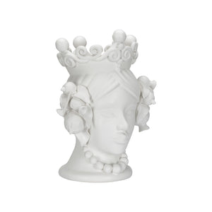 Chelsea House Elisabetta Matte White Ceramic Female Head Sculpture — Italian-Crafted, Timeless Mantel & Vignette Focalpiece 370019