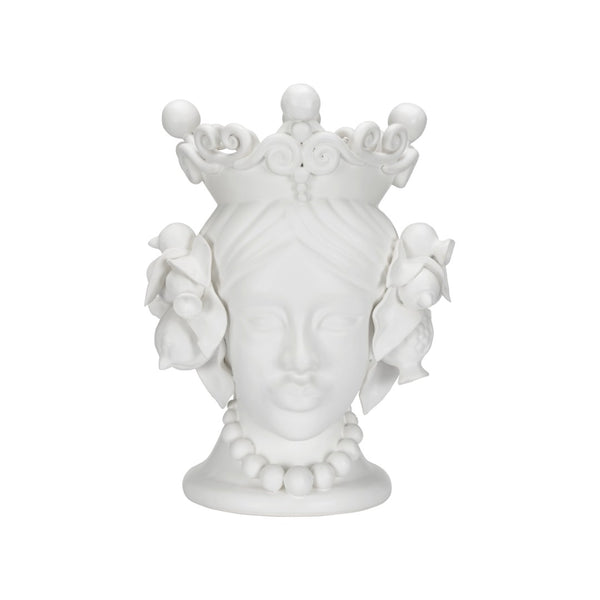 Chelsea House Elisabetta Matte White Ceramic Female Head Sculpture — Italian-Crafted, Timeless Mantel & Vignette Focalpiece 370019
