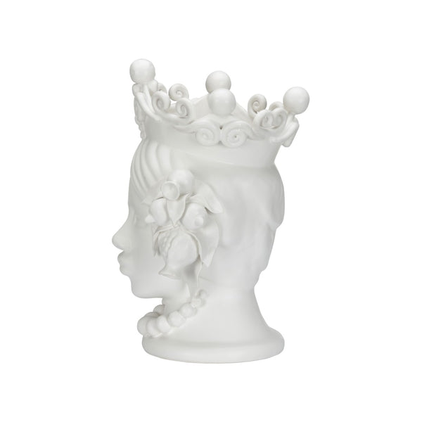 Chelsea House Elisabetta Matte White Ceramic Female Head Sculpture — Italian-Crafted, Timeless Mantel & Vignette Focalpiece 370019
