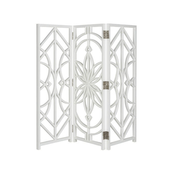 Chelsea House Tree Of Life Screen By Lisa Kahn — 3-Panel White Folding Room Divider, Laser-Cut Motif, 72.5"H X 79"W 370024