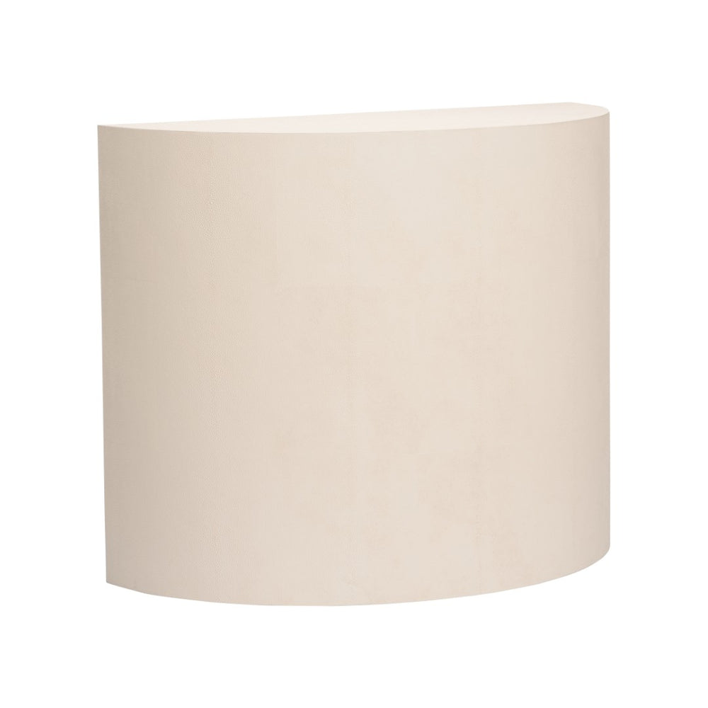 Chelsea House Daily Demilune Creamy Faux Shagreen Demilune Console By Elizabeth Wicker — Elegant Half-Moon Entryway Table 370033