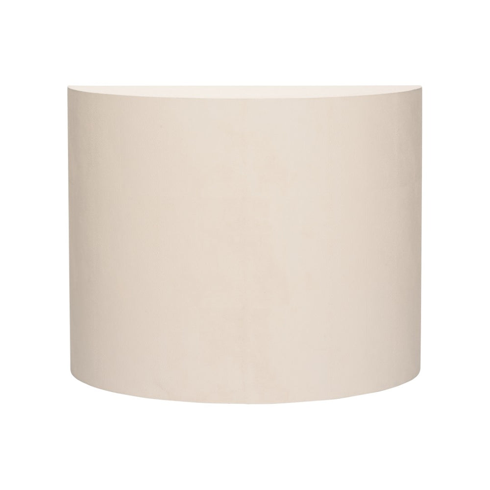 Chelsea House Daily Demilune Creamy Faux Shagreen Demilune Console By Elizabeth Wicker — Elegant Half-Moon Entryway Table 370033