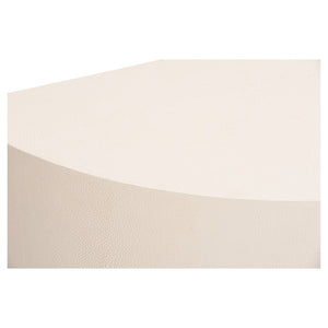 Chelsea House Daily Demilune Creamy Faux Shagreen Demilune Console By Elizabeth Wicker — Elegant Half-Moon Entryway Table 370033