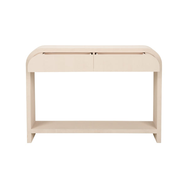 Chelsea House Hythe Cream Faux Shagreen Console Table By Elizabeth Wicker — 48" Elegant Entryway, Living & Dining Centerpiece 370034