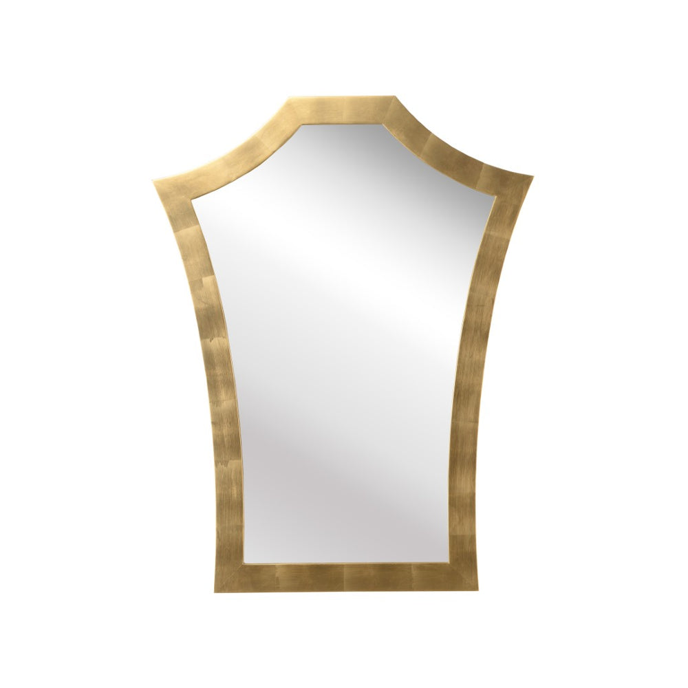 Chelsea House Serafina Art Deco Mirror By Elizabeth Wicker — Brushed Gold Leaf Angled Frame, Luxe Focal Piece 370035