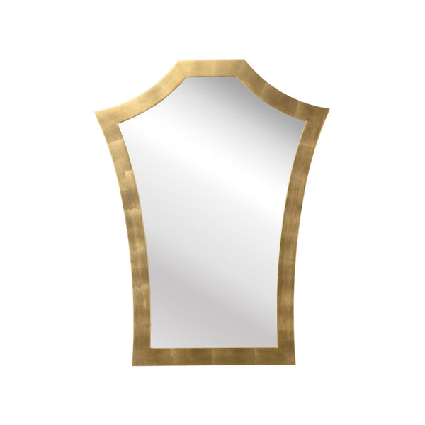 Chelsea House Serafina Art Deco Mirror By Elizabeth Wicker — Brushed Gold Leaf Angled Frame, Luxe Focal Piece 370035