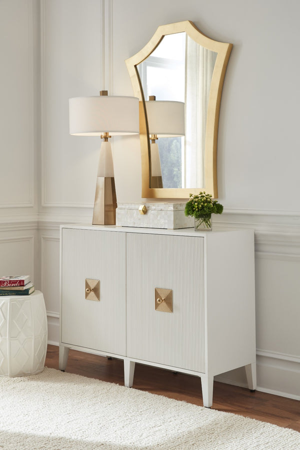 Chelsea House Serafina Art Deco Mirror By Elizabeth Wicker — Brushed Gold Leaf Angled Frame, Luxe Focal Piece 370035