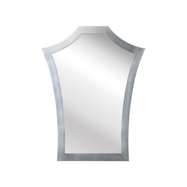 Chelsea House Serafina Art Deco Mirror With Brushed Silver Leaf Frame — 44"X34" Sculptural Wall Accent, Handcrafted 370036