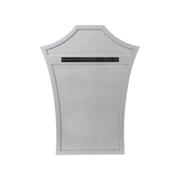 Chelsea House Serafina Art Deco Mirror With Brushed Silver Leaf Frame — 44"X34" Sculptural Wall Accent, Handcrafted 370036