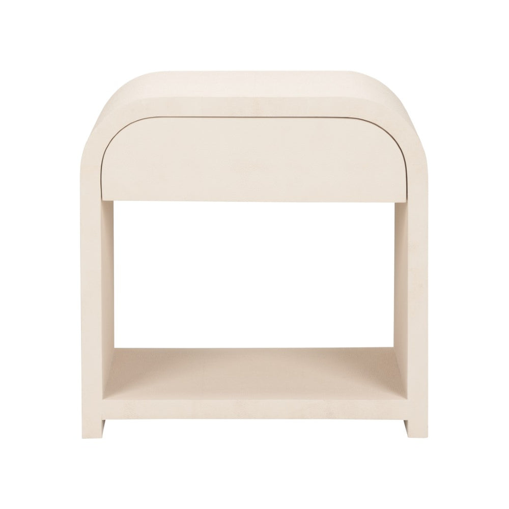 Chelsea House Vail Cream Faux Shagreen Side Table By Elizabeth Wicker — 26.5"H Compact Accent Table For Modern DéCor 370038