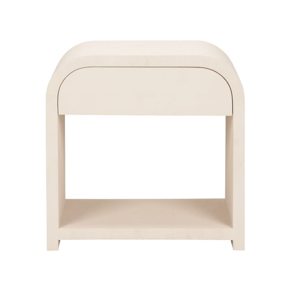 Chelsea House Vail Cream Faux Shagreen Side Table By Elizabeth Wicker — 26.5"H Compact Accent Table For Modern DéCor 370038