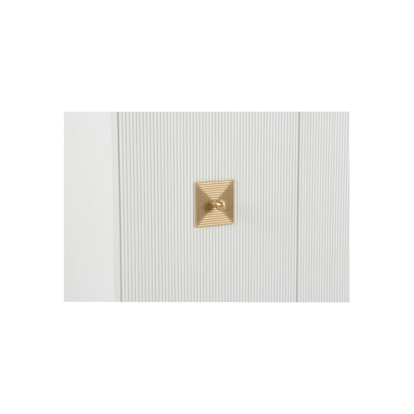 Chelsea House Ridley Petite Buffet In High-Gloss White With Aged Brass Hardware — Slim Storage For Stylish Spaces 370039