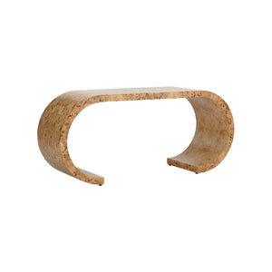 Chelsea House Bridges Sculptural Burlwood Console Table By Bill Cain — Rounded Sides, Warm Veneer, Entryway Focal Point 370045