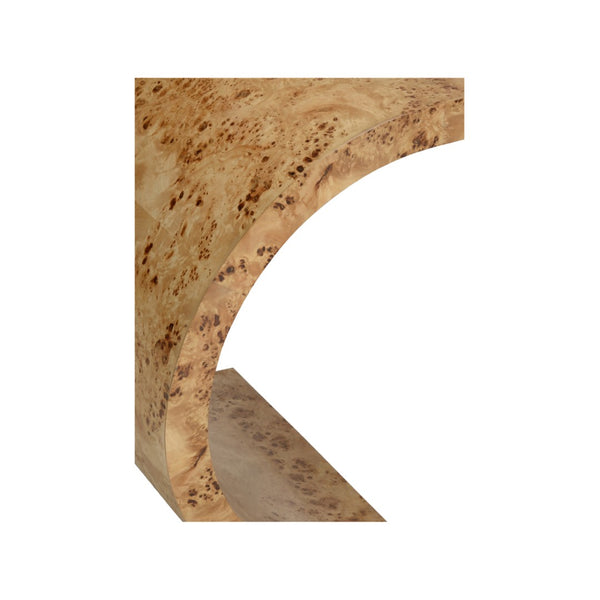 Chelsea House Bridges Sculptural Burlwood Console Table By Bill Cain — Rounded Sides, Warm Veneer, Entryway Focal Point 370045