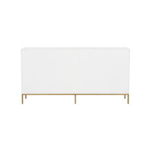 Chelsea House Sloan Coastal Storage Cabinet With Grasscloth-Style Woven Doors, White Finish, Push-Open Design 370048