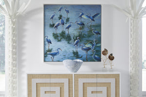 Chelsea House Sloan Coastal Storage Cabinet With Grasscloth-Style Woven Doors, White Finish, Push-Open Design 370048