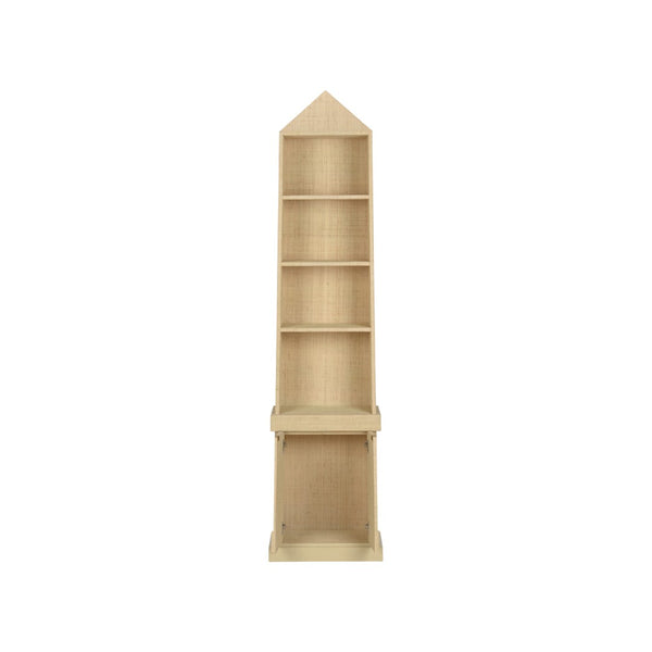 Chelsea House Chelsea Slim Bookcase By Bill Cain — 84" Tall Minimalist Etagere, Open Shelves, Durable Warm Woodgrain Finish 370049
