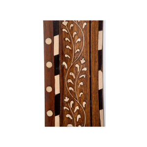 Chelsea House Aryana Mirror With Hand‑Finished Geometric & Floral Wood Inlay, 52"X40.25" Statement Accent For Entryways 370052