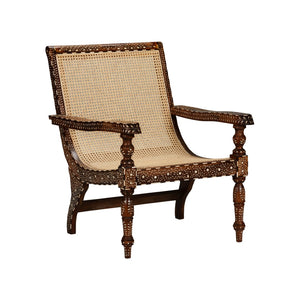 Chelsea House Aryana Arm Chair With Intricate Wood Inlay, Ergonomic Arms & Neutral Finish For Timeless Style 370054